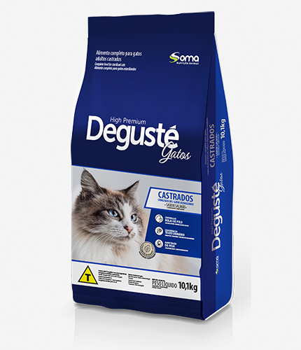 Degusté gato castrado – sabor salmão: Alimento completo para gatos castrados a partir de 12 meses de vida