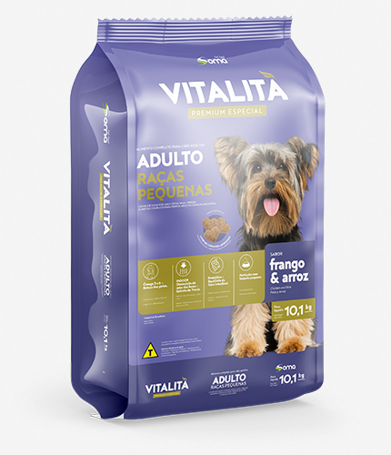 Vitalità Adulto Raças Pequenas – Sabor Frango e Arroz