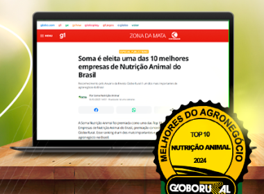 Portal G1 destaca relevância da Soma Nutrição Animal
